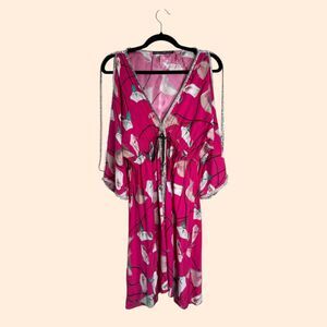 Kasia de Gelaque Crystal Floral Pink Mini Dress